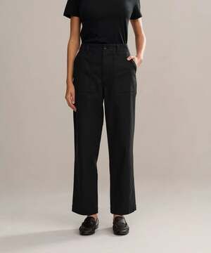Jenni Kayne Women's Size 8 Black Ranger Trouser Twill Straight Leg Army Pants